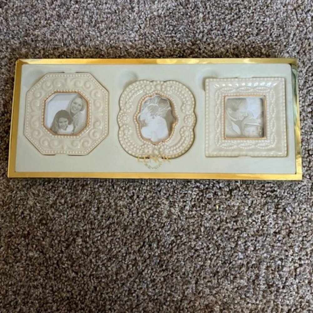 LENOX  Classic NEW Beaded Frames 3 Piece Set